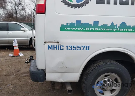 2013 Chevrolet Express 2500 Work Van из США, поврежденный, VIN 1GCWGFBA4D1101315